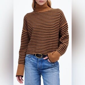 Madewell Black and Brown Merino Wool  Sweater